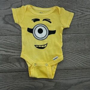 Gerber Yellow Baby Onesie with Black Design
